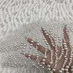 Mixed-Size Foam Bead Sequin Embroidered Bridal Fabric