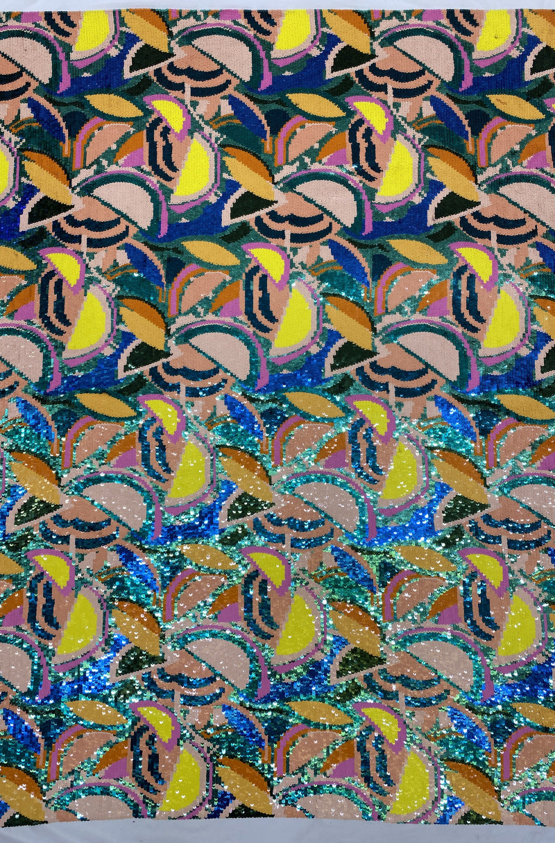 Heavy Sequin Embroidered Stretch Mesh Fabric — fabric photo 2