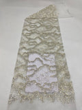 Sequin & Silver-Thread Embroidered Bridal Fabric – Design 02015 — fabric photo 6
