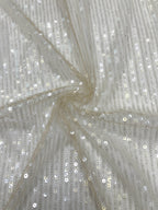 Multicolor Stripe Sequin Embroidered Mesh Fabric — fabric photo 4