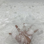 Large Floral Sequin & Laser-Cut Embroidered Lace Fabric — fabric photo 4