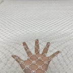 Diamond Motif Foam Bead Bridal Fabric — fabric photo 4
