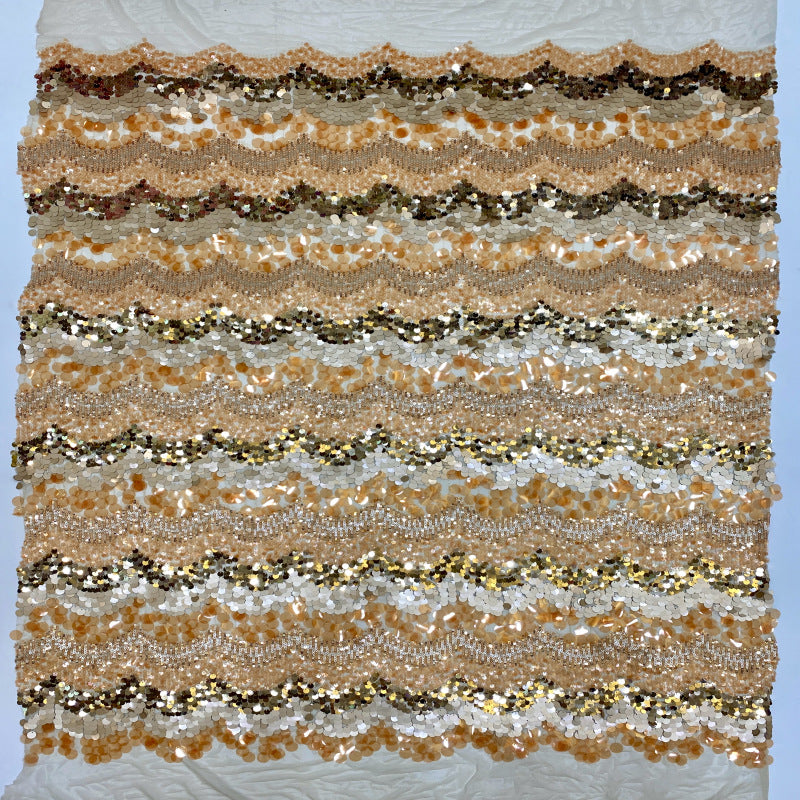 Mixed-Size Sequin Embroidery Dress Fabric — fabric photo 2