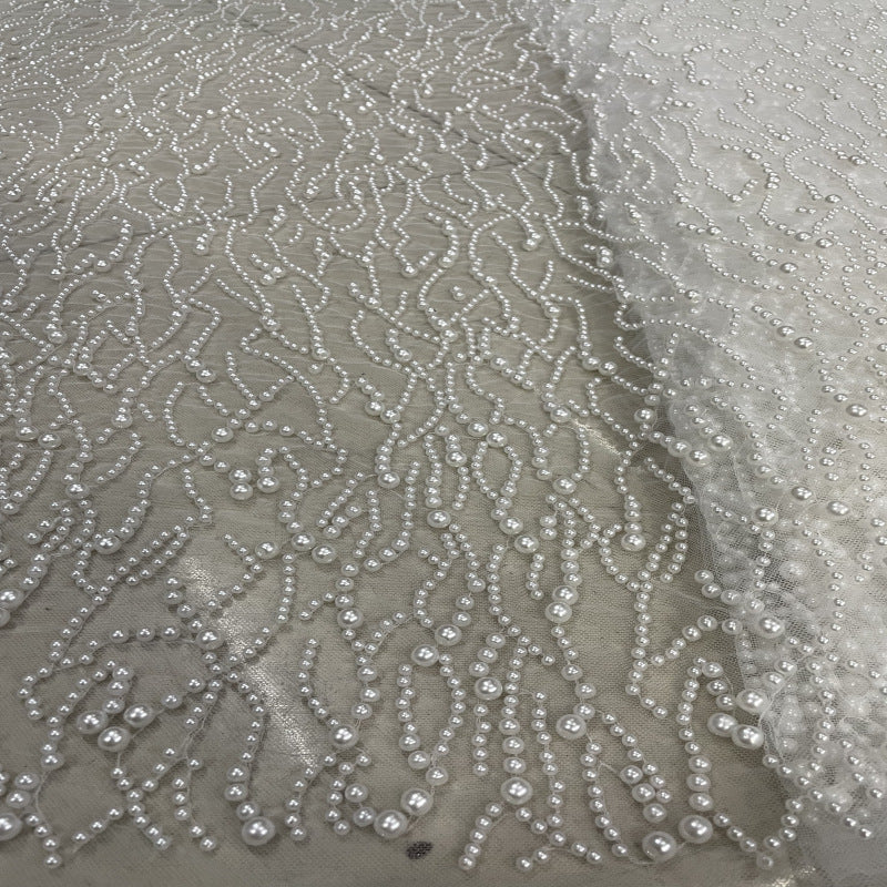 Oversized Foam Bead Embroidery Fabric for Gowns