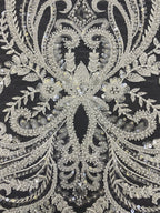 Dense Bead and 3/4mm Sequin Embroidery Fabric — fabric photo 3