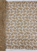 Paisley Cordwork & Gold-Thread Embroidered Bridal Fabric — fabric photo 6