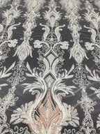 Sequin & Bubble-Bead Embroidered Bridal Fabric – Design 39935 — fabric photo 2