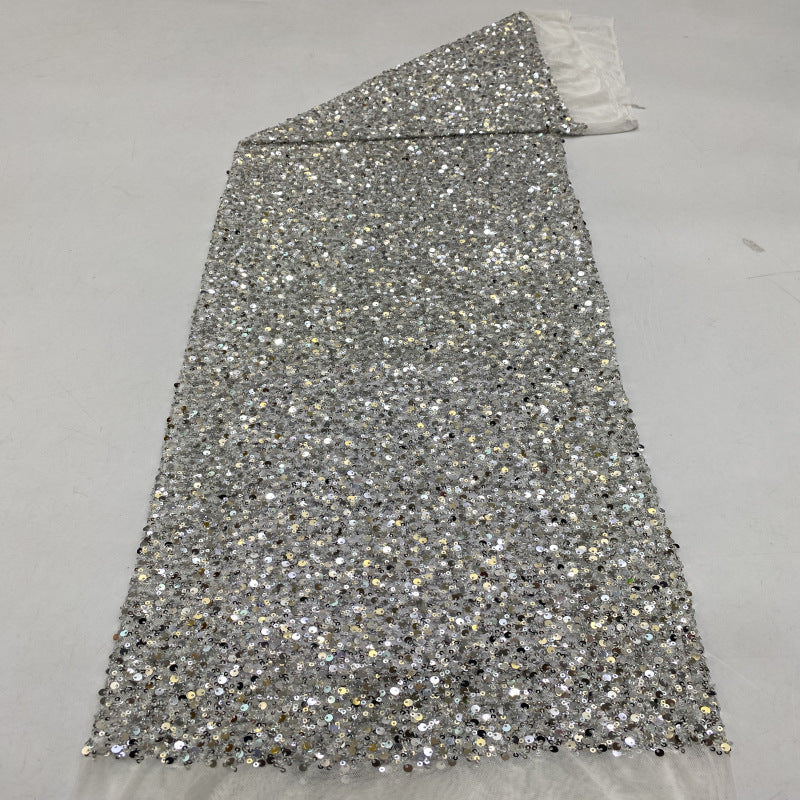 Stretch 3/5 mm Sequin Embroidered Stretch Mesh Fabric – Design 63615