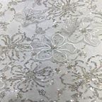Laser Floral Applique Bead & Sequin Embroidered Fabric — fabric photo 5