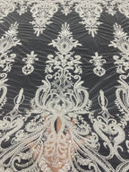 Dense Bead and 3/4mm Sequin Embroidery Fabric — fabric photo 2