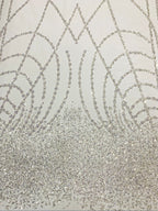 Heavy Crystal-Look Sequin & Triple-Bead Embroidered Bridal Fabric — fabric photo 3