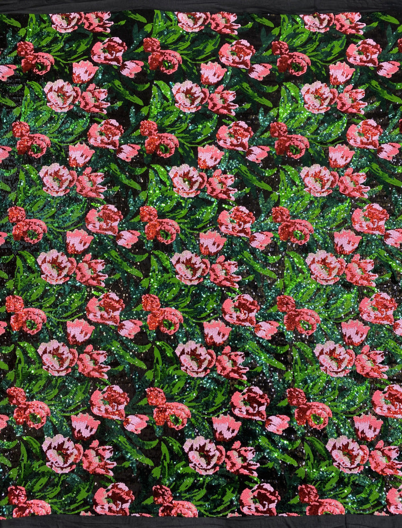 Multicolor Sequin Embroidered Chiffon Fabric — fabric photo 5