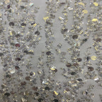 3/7 mm Sequin & Silver-Bead Embroidered Bridal Fabric – Design 46655 — fabric photo 5
