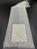 Irregular Mesh Bead and 3/4 mm Crystal Sequin Fabric — fabric photo 6