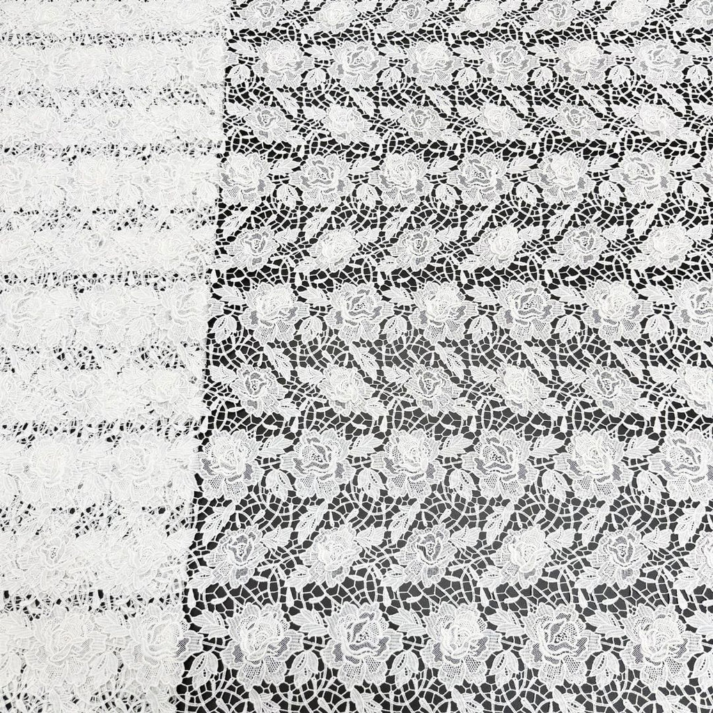 Allover Embroidered Water-Soluble Guipure Lace Fabric