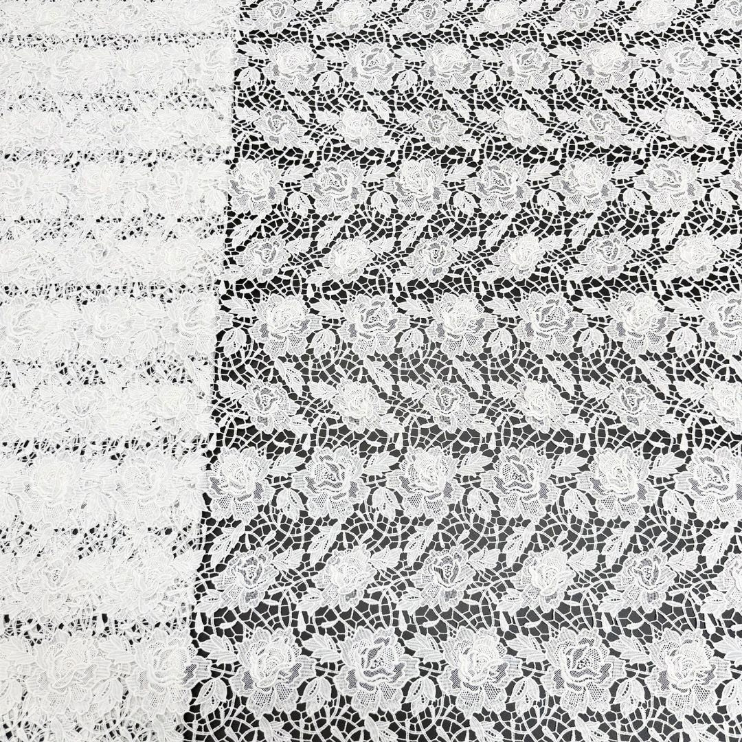 Allover Embroidered Water-Soluble Guipure Lace Fabric
