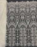 Fine 3/7 mm Sequin & Triple-Bead Embroidered Bridal Fabric