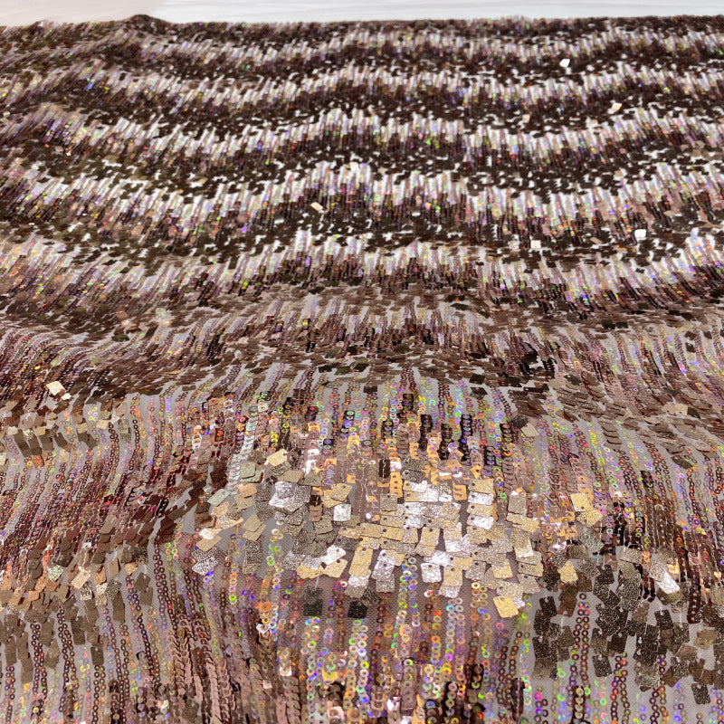 Multicolor Sequin Embroidered Bridal Fabric – Design 08063 — fabric photo 3