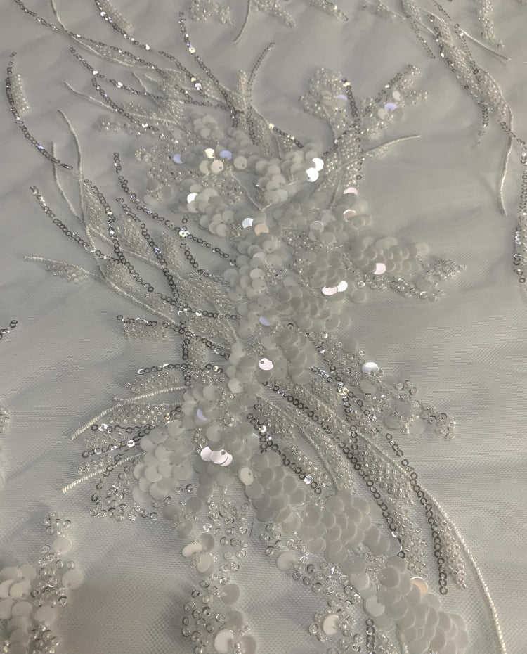 3/7 mm Sequin Embroidered Bridal Fabric — fabric photo 6