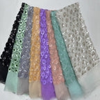 Small Floral Double Bead 7/9mm Sequin Bridal Fabric — fabric photo 3