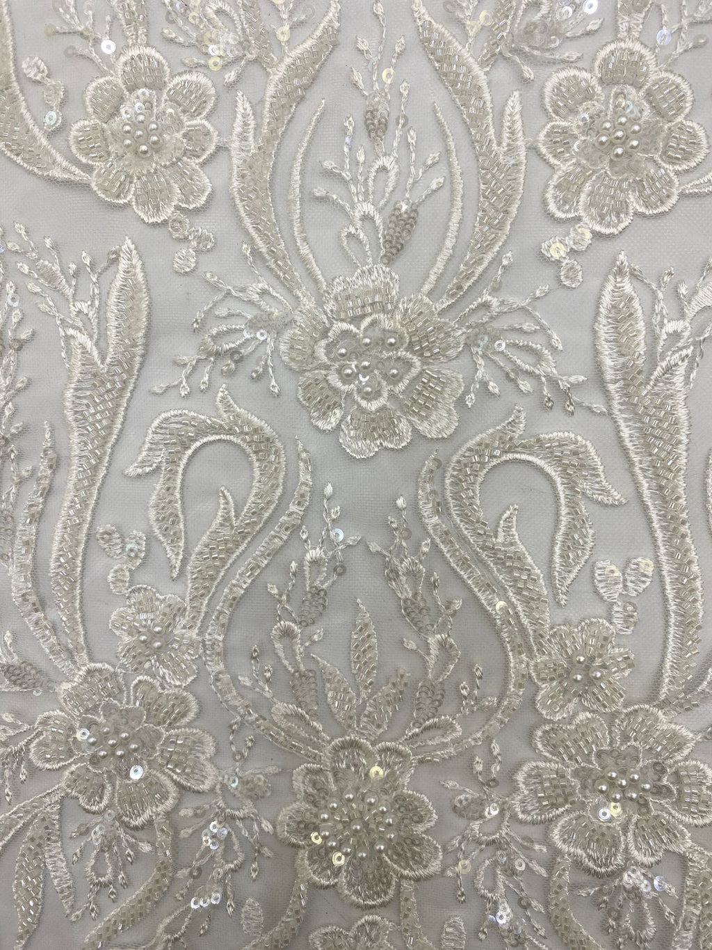 Fine Foam Bead Embroidered Sequin Fabric — fabric photo 5