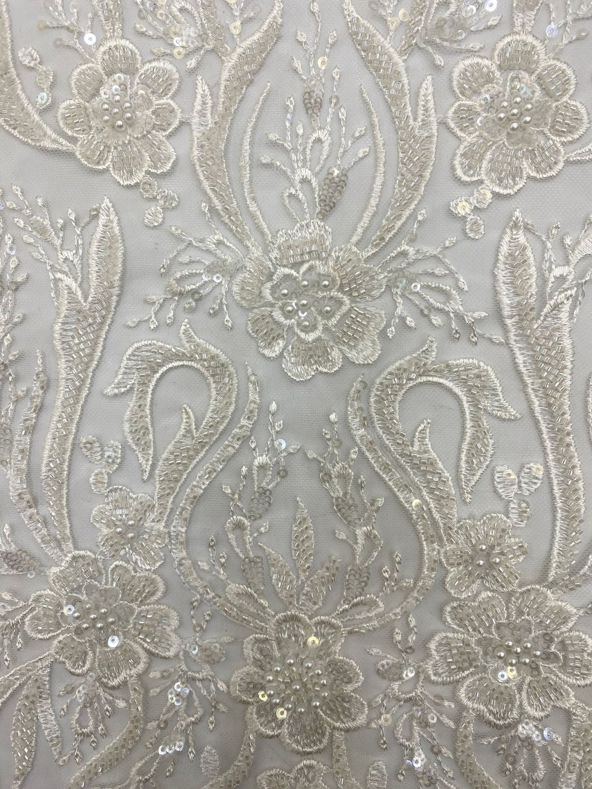 Fine Foam Bead Embroidered Sequin Fabric — fabric photo 5
