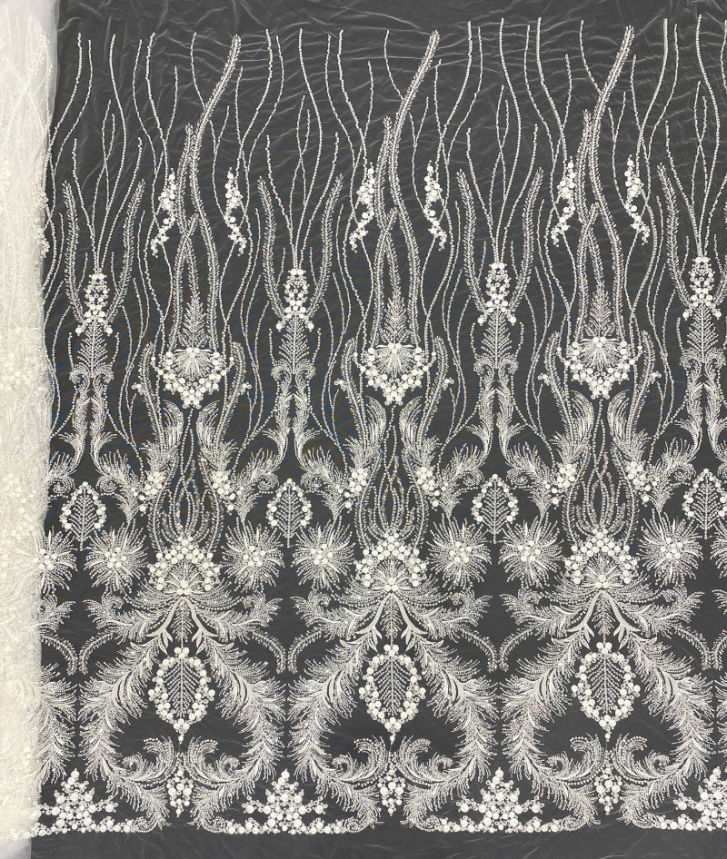 Botanical Bead Sequin Fabric for Wedding Dresses