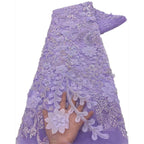 Bugle Bead Sequin Embroidered Mesh Lace