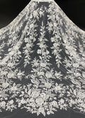 Symmetrical Botanical Beaded Sequin Lace Fabric — fabric photo 6