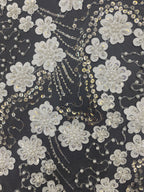 Geometric Floral Bead & Sequin Embroidery Fabric — fabric photo 3