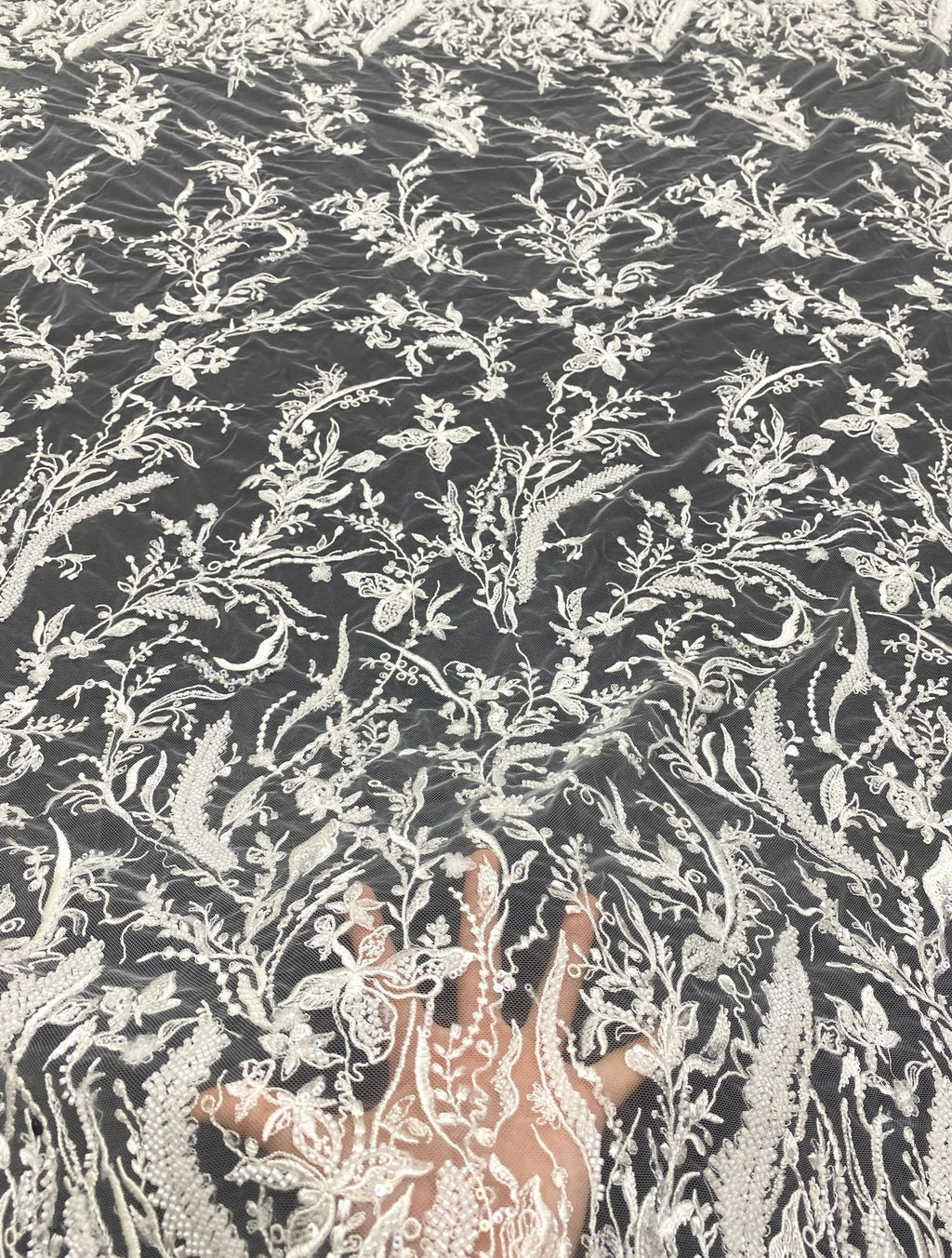 Beaded Sequin Embroidery Fabric for Bridesmaid Dresses — fabric photo 2