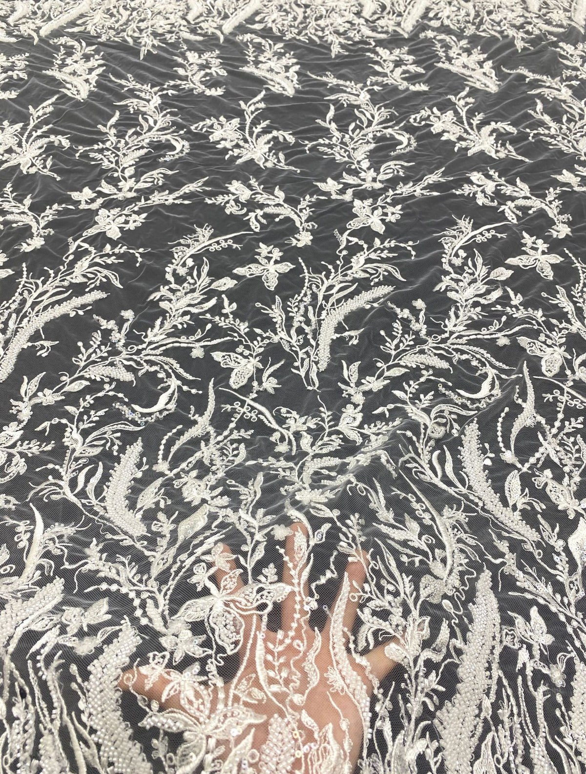 Beaded Sequin Embroidery Fabric for Bridesmaid Dresses — fabric photo 2