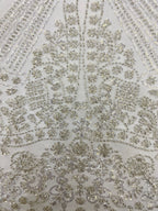 Bugle Bead & 3/4mm Crystal Sequin Bridal Fabric — fabric photo 5