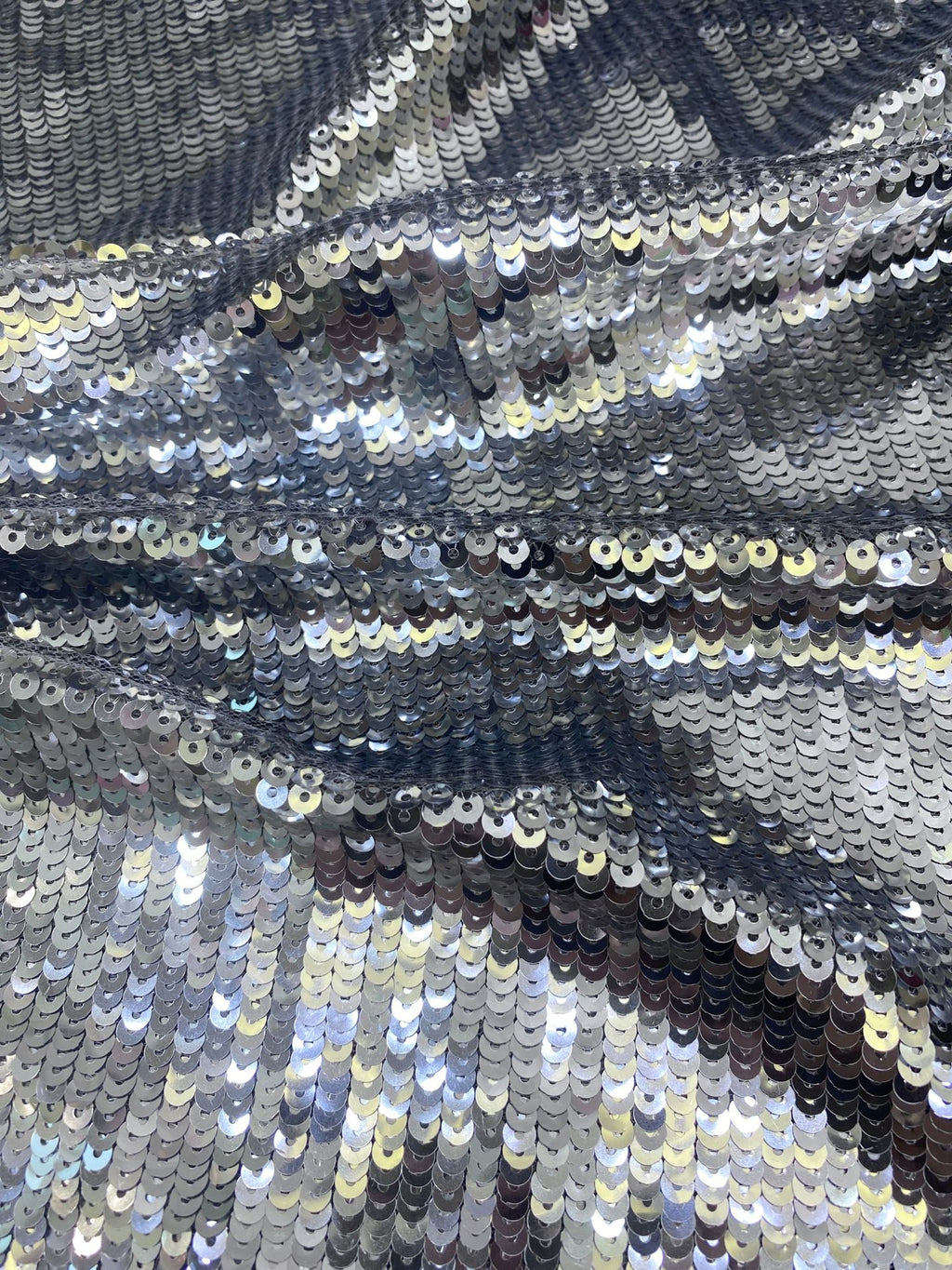 Fine 5 mm Sequin Embroidered Bridal Fabric — fabric photo 2