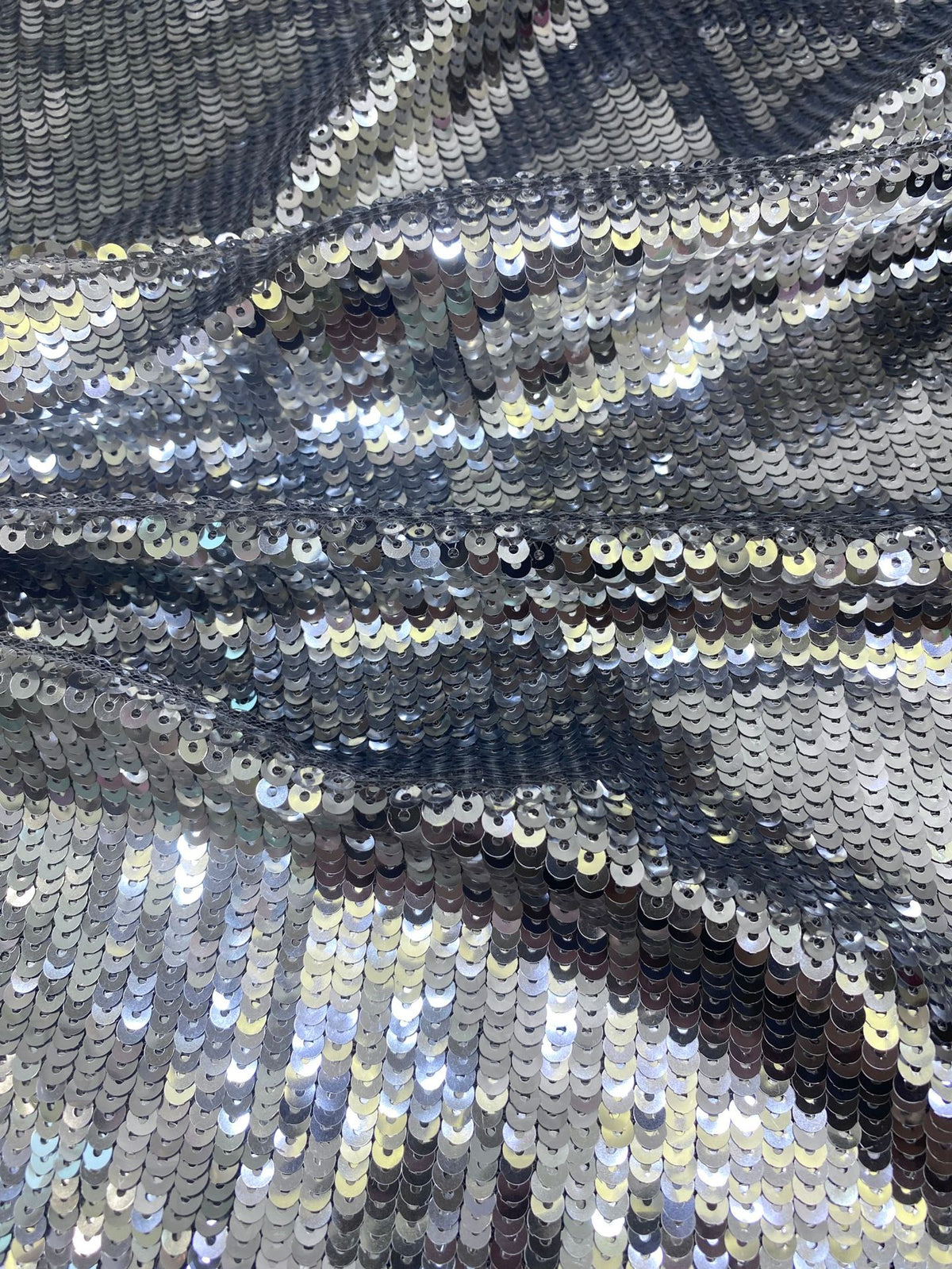 Fine 5 mm Sequin Embroidered Bridal Fabric — fabric photo 2