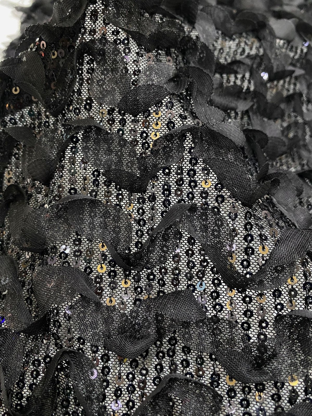 Wave Sequin Embroidered Bridal Fabric — fabric photo 6