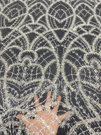 Heavy Bead Foam Sequin Embroidered Fabric