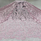 White Double Thread Bead Sequin Bridal Fabric — fabric photo 5