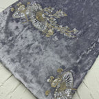 Vintage Umbrella 3D Embroidery Velvet - Elegant for Coats & Evening Gowns