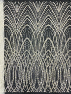 Dense Foam Bead Sequin Embroidered Bridal Fabric