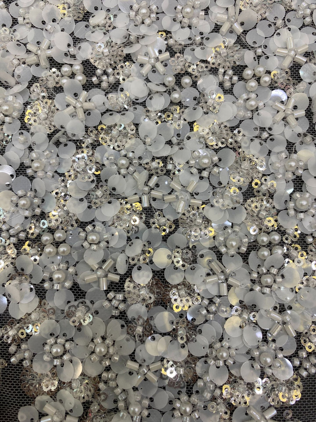 Sequin & Bugle-Bead Embroidered Bridal Fabric – Design 29151 — fabric photo 3