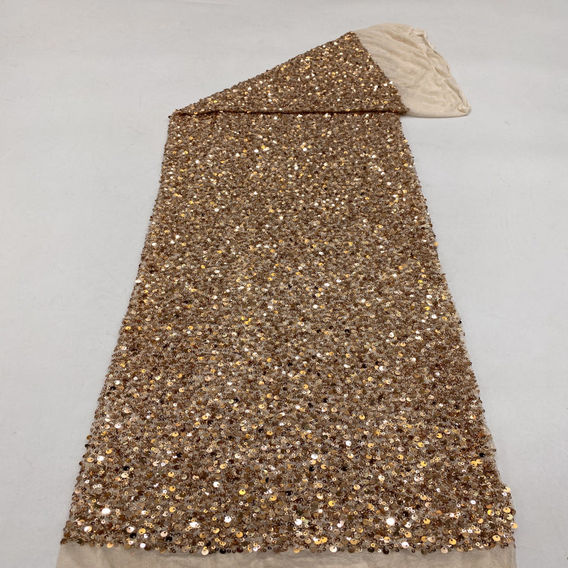 Stretch 3/5 mm Sequin Embroidered Stretch Mesh Fabric – Design 63615 — fabric photo 5