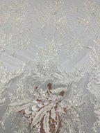 Sequin & Bugle-Bead Embroidered Bridal Fabric – Design 81183 — fabric photo 4