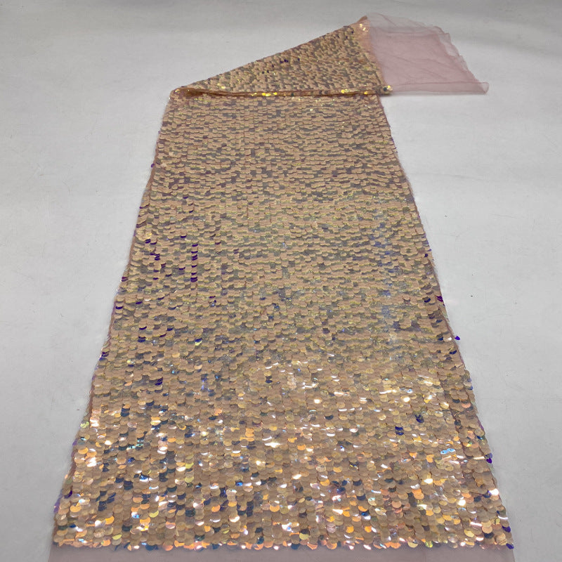 Two-Tone 9 mm Sequin Embroidered Bridal Fabric — fabric photo 4