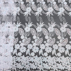 White Water-Soluble Sequin Cutwork Lace Fabric – Per Yard