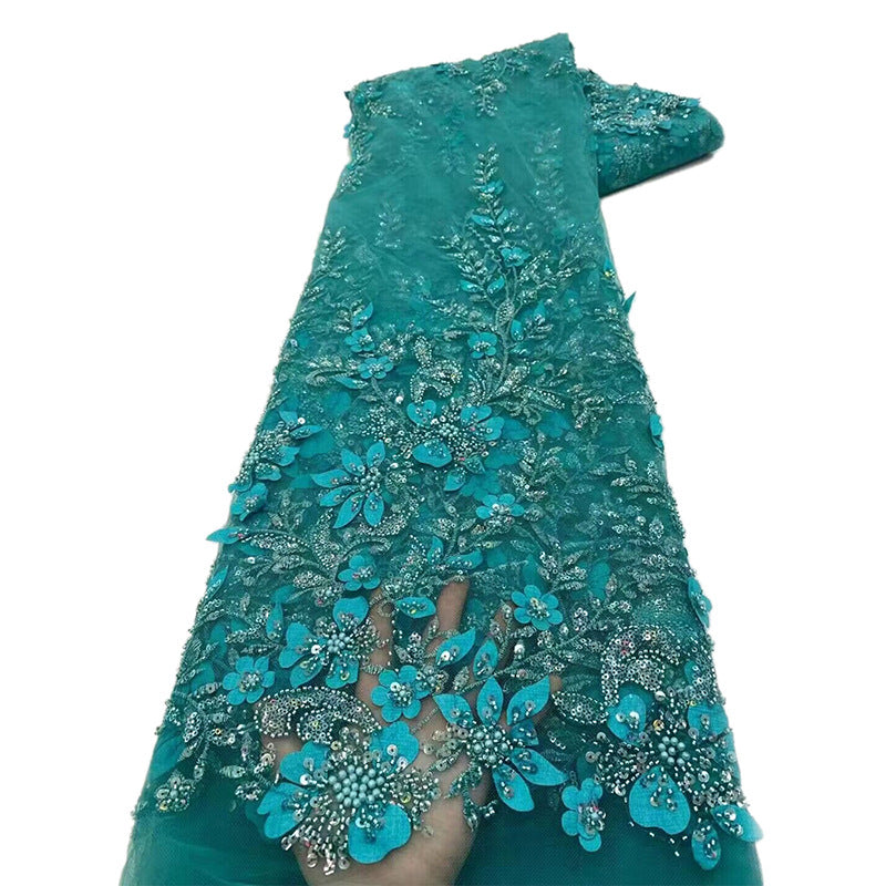 3D Floral Sequin Beaded Mesh Lace — fabric photo 4