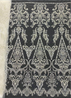 2/4 mm Crystal-Look Sequin & Silver-Bead Embroidered Bridal Fabric – Design 09151 — fabric photo 2