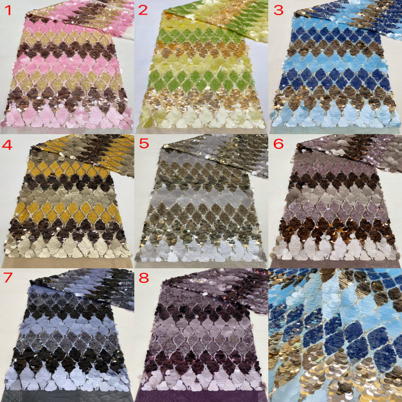 Multisize Sequin Embroidered Stretch Mesh