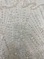 Starry Bugle Foam Bead Sequin Bridal Fabric — fabric photo 5