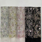 Sheer Base Rope Bead Sequin Embroidered Fabric — fabric photo 5